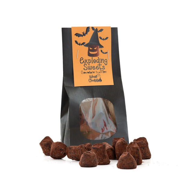 Räjähtävät makeiset - Halloween suklaa tryffelit - Biologisesti hajoavat pussit 130g