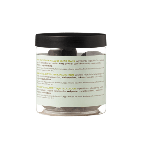 Cocoa Nibs Chocolate Truffles Gift Jar 130g | Crunchy Cocoa Chocolate - WOW Chocolao!