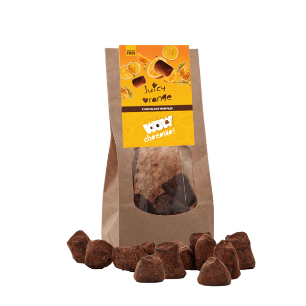 Konfitoitu appelsiini -suklaatryffelit - jouluerä - biohajoava pussi 130g