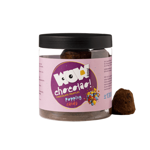 Fizzy Sugar Chocolate Truffles Gift Jar 130g | Popping Candy Chocolate - WOW Chocolao!