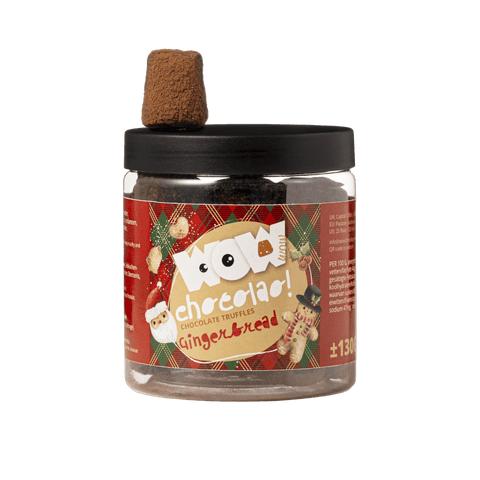 Gingerbread Chocolate Truffles Gift Jar 130g | Cozy Spiced Christmas Chocolate - WOW Chocolao!