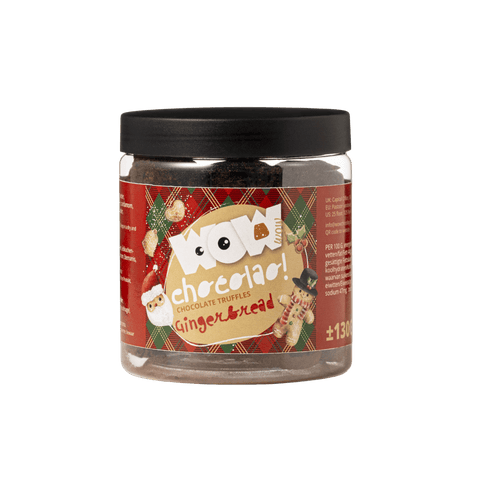 Gingerbread Christmas Truffles Gift Jar 130g | Cozy Holiday Chocolate - WOW Chocolao!