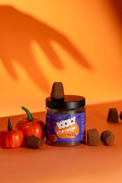 Jack The Lantern Pumpkin Pie Truffles Gift Jar 130g | Halloween Chocolate - WOW Chocolao!