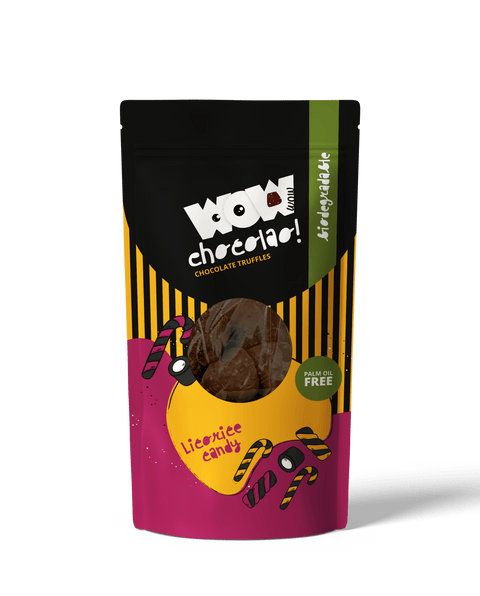 Liquorice - 200g Biodegradable bag - WOW Chocolao!