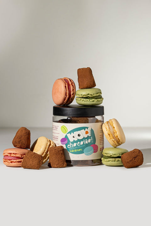 Macaron Chocolate Truffles Gift Jar 130g | French Inspired Chocolate - WOW Chocolao!