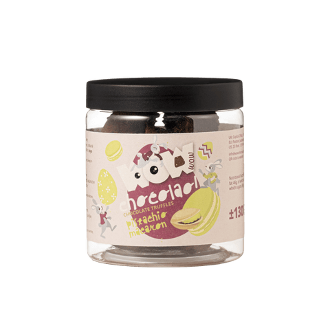 Pistachio Macaroon Chocolate Truffles - 130g Easter Gifting Jar - WOW Chocolao!