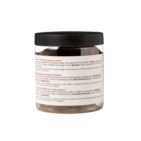 Popcorn Chocolate Truffles Gift Jar 130g | Crunchy Gourmet Chocolate - WOW Chocolao!