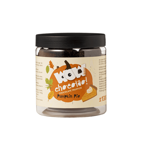 Pumpkin Pie Chocolate Truffles Gift Jar 130g | Autumn Dessert Chocolate - WOW Chocolao!