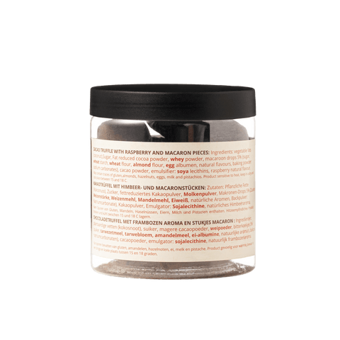 Raspberry Macaron Chocolate Truffles Gift Jar 130g | Fruity Luxury Chocolate - WOW Chocolao!