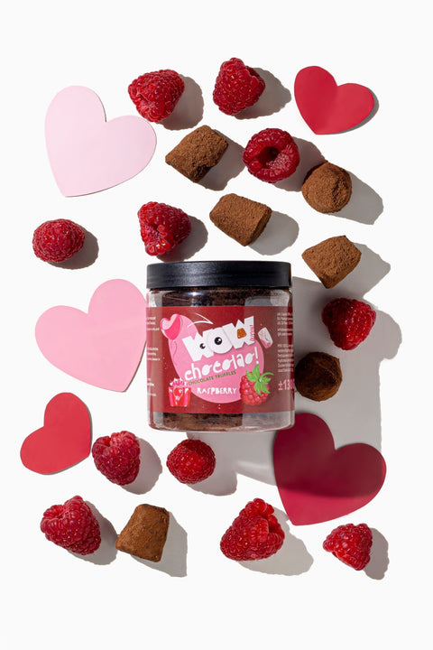 Raspberry Valentine Chocolate Truffles - Gifting jar 130g - WOW Chocolao!