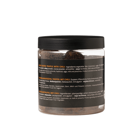 Red Ghost Chili Peppers Truffles Gift Jar 130g | Spicy Halloween Chocolate - WOW Chocolao!