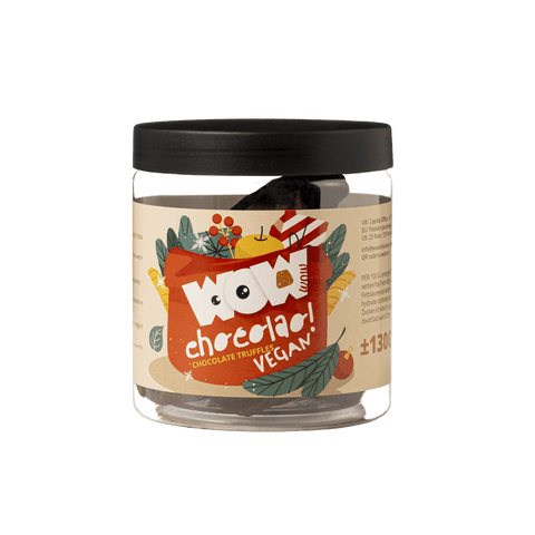 Vegan Christmas Truffles Gift Jar 130g | Dairy - Free Holiday Chocolate - WOW Chocolao!
